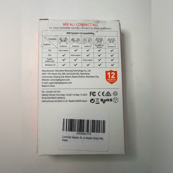 Bigbig Won R90 USB Wired Adapter PS5 PS4 Switch Lite Windows 10 Black OPEN BOX - Picture 7 of 7